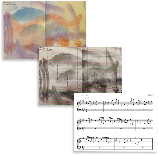 Multicolored melody music sheets