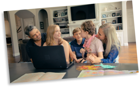 Riley with her family