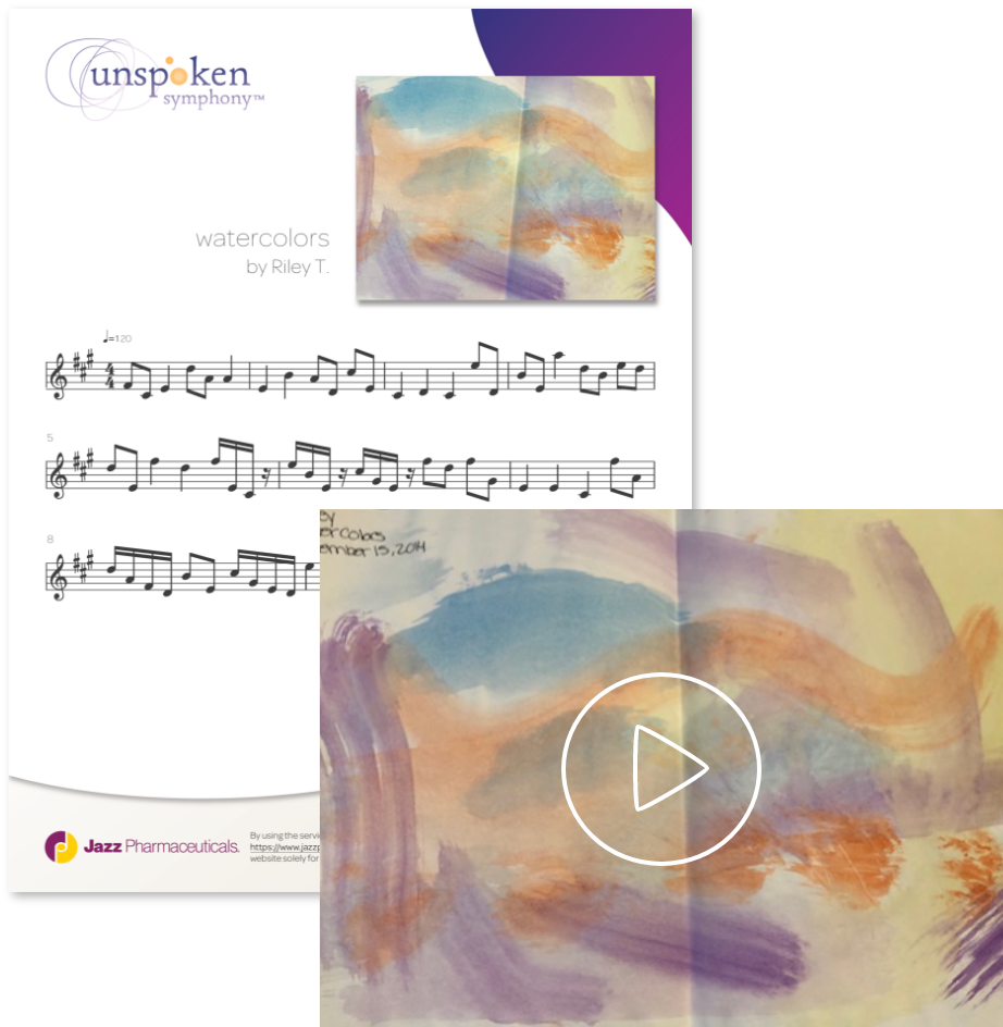 Sheet music with the art that created it